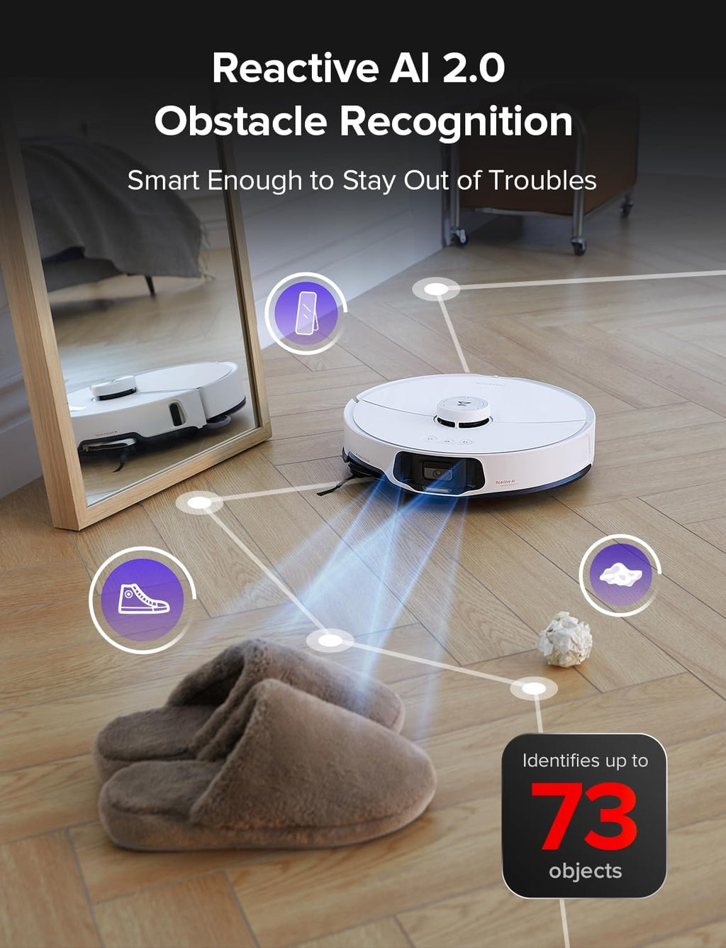 roborock S8 MaxV Ultra Robot Vacuum & Sonic Mop, 10000 Pa Suction, Corner to Edge Deep Cleaning, Hot Air Self-Drying, Auto Empty & Refill, Detergent Dispenser, Obstacle Avoidance, Black