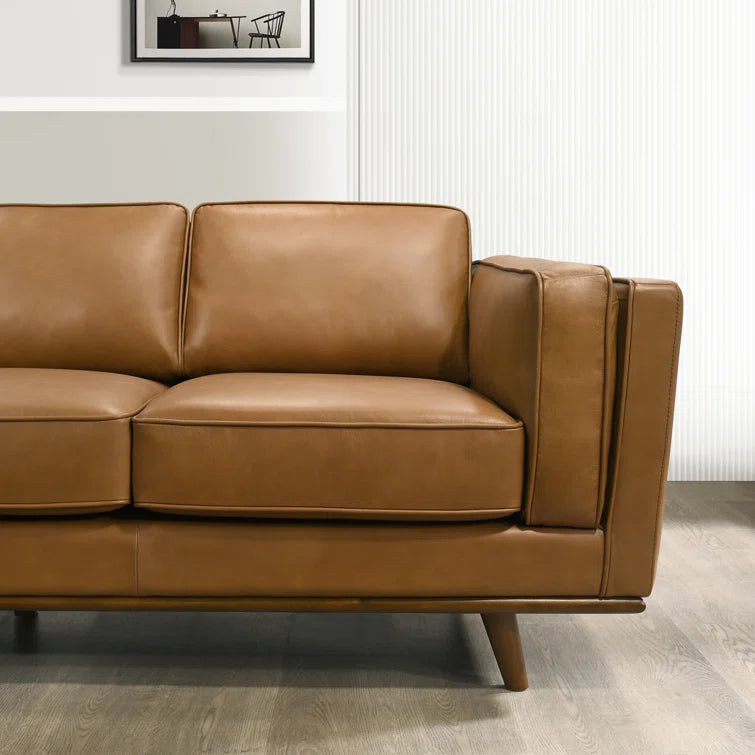 Rosanella 89'' Leather Sofa