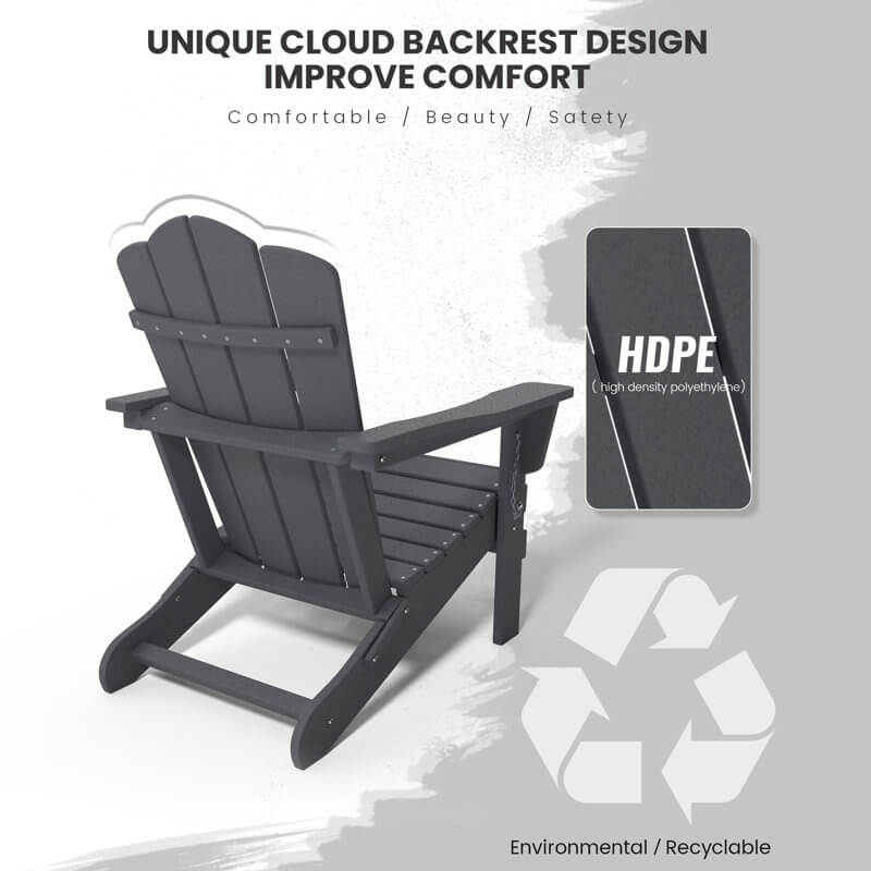 High Density Polyethylene Folding Adirondack Chair