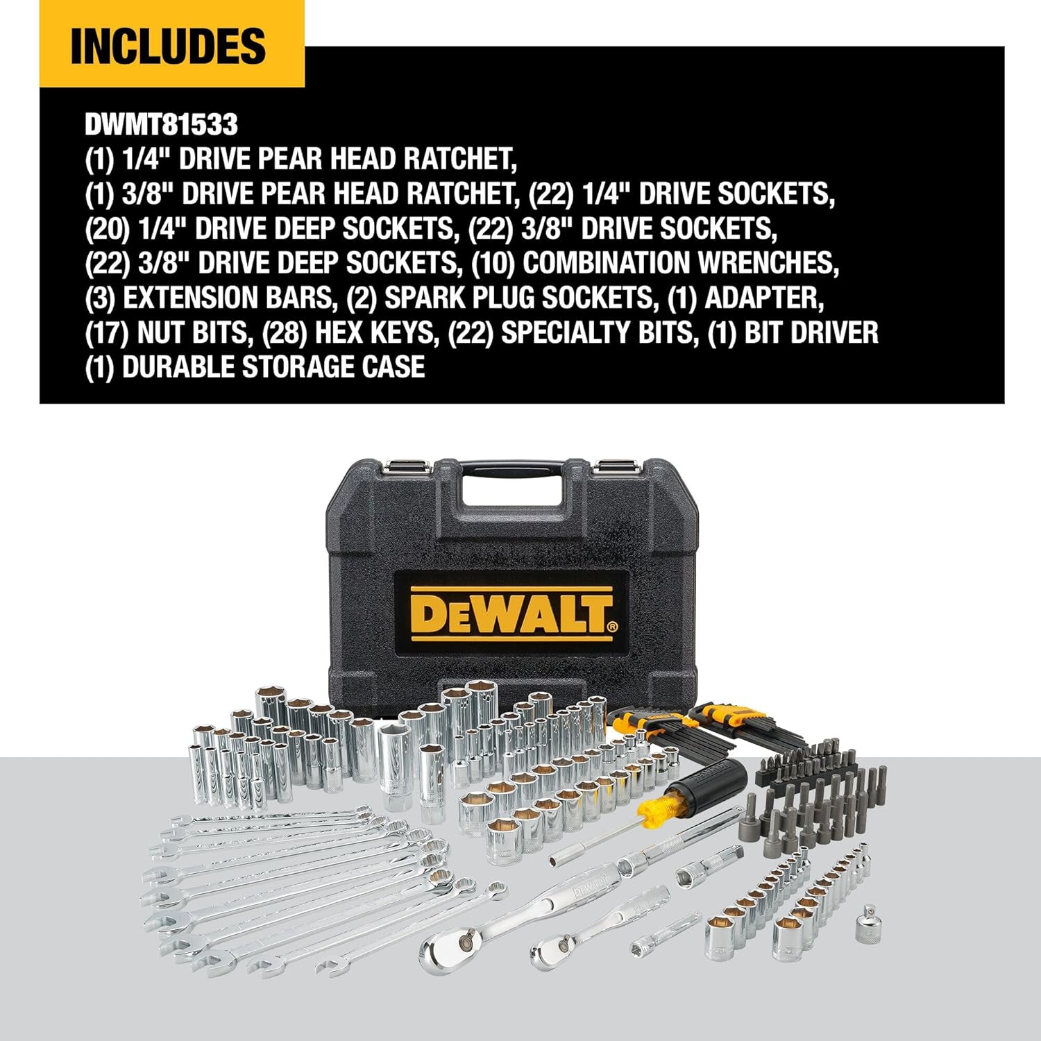 DEWALT Mechanics Tool Set (205-piece) and Screwdriver Bit Set (40-Piece)
