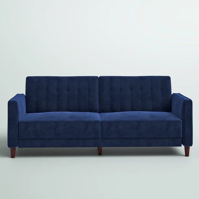 Perdue 81.5" Velvet Square Arm Convertible Sofa