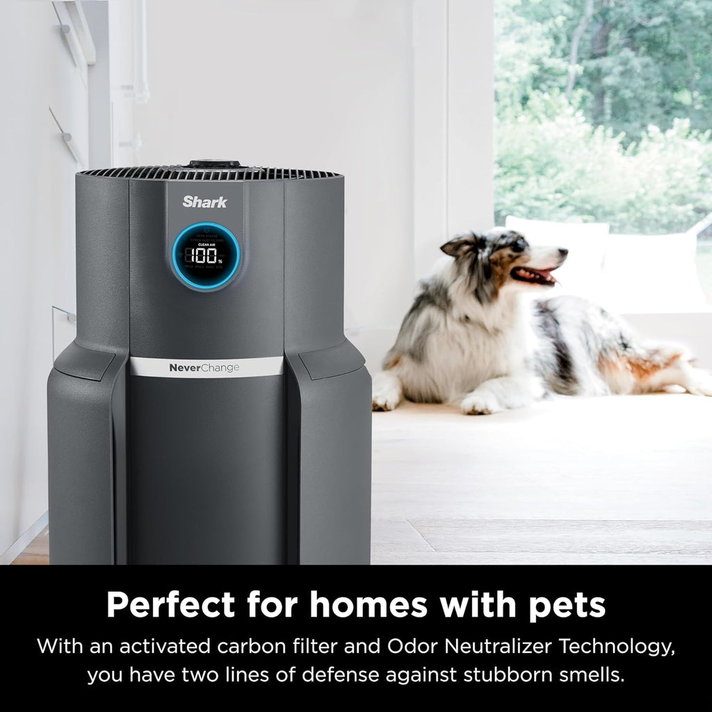 Shark Air Purifiers for Home Large Room with NeverChange Air Filter, 5 Year HEPA Filter, Covers 650 Sq. ft, Odor Neutralizer and Clean Sense Technology, Removes 99.98% of Dust & Allergens, HP152