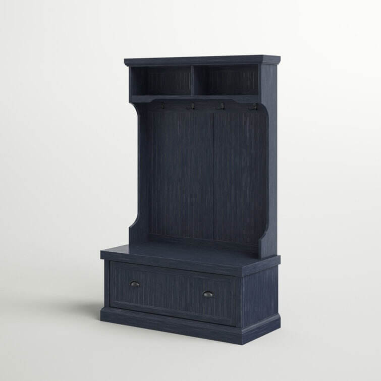 Carmel 40'' Wide Hall Tree with Bench and Shoe Storages