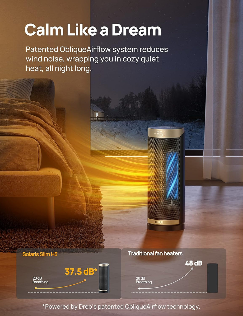 Dreo Space Heater for Bathroom and Indoor, 70°Oscillating, 5 Modes, Remote for Home Bedroom, 12H Timer, with ALCI Safety Plug