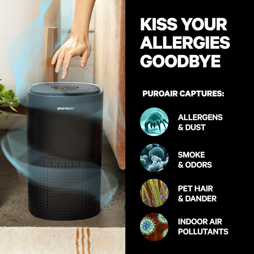 Powerful PuroAir HEPA Air Purifiers for Home Large Rooms - Covers 2,145 Sq Ft - Filters Up To 99% of Pollutants, Smoke, Pollen, Dust, and VOCs - Air Purifiers for Bedroom - Quiet HEPA Air Filter 36 dB