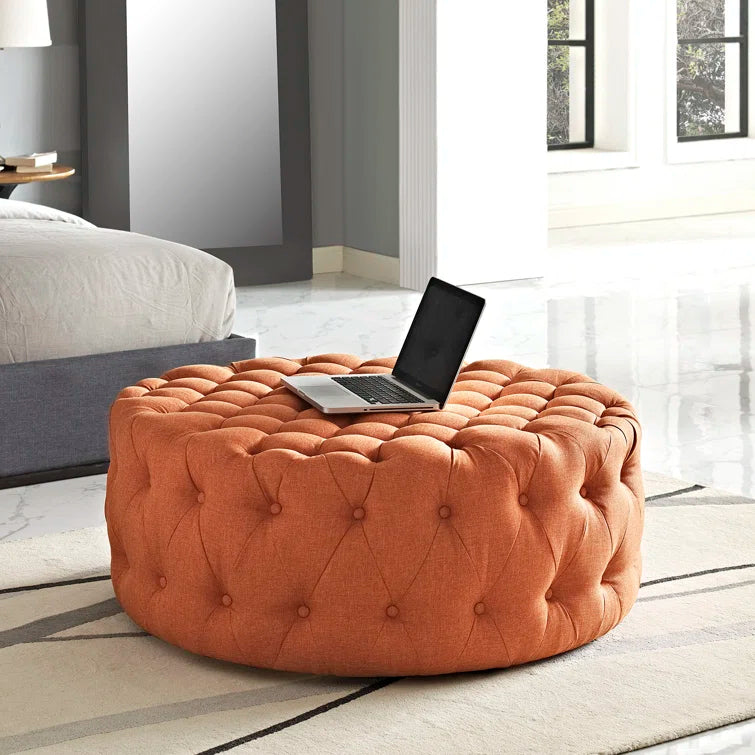 Modway Copper Grove Harrison Blue Amour Fabric Ottoman