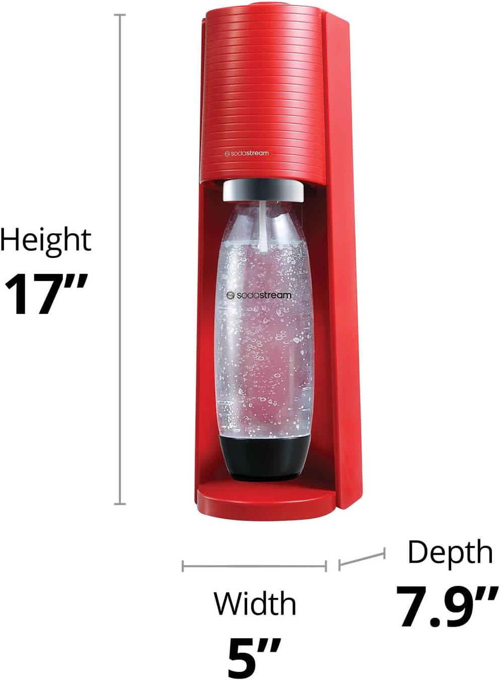 SodaStream Terra Sparkling Water Maker Bundle in Black - includes 3-Pack CO2 and Carbonating Bottle