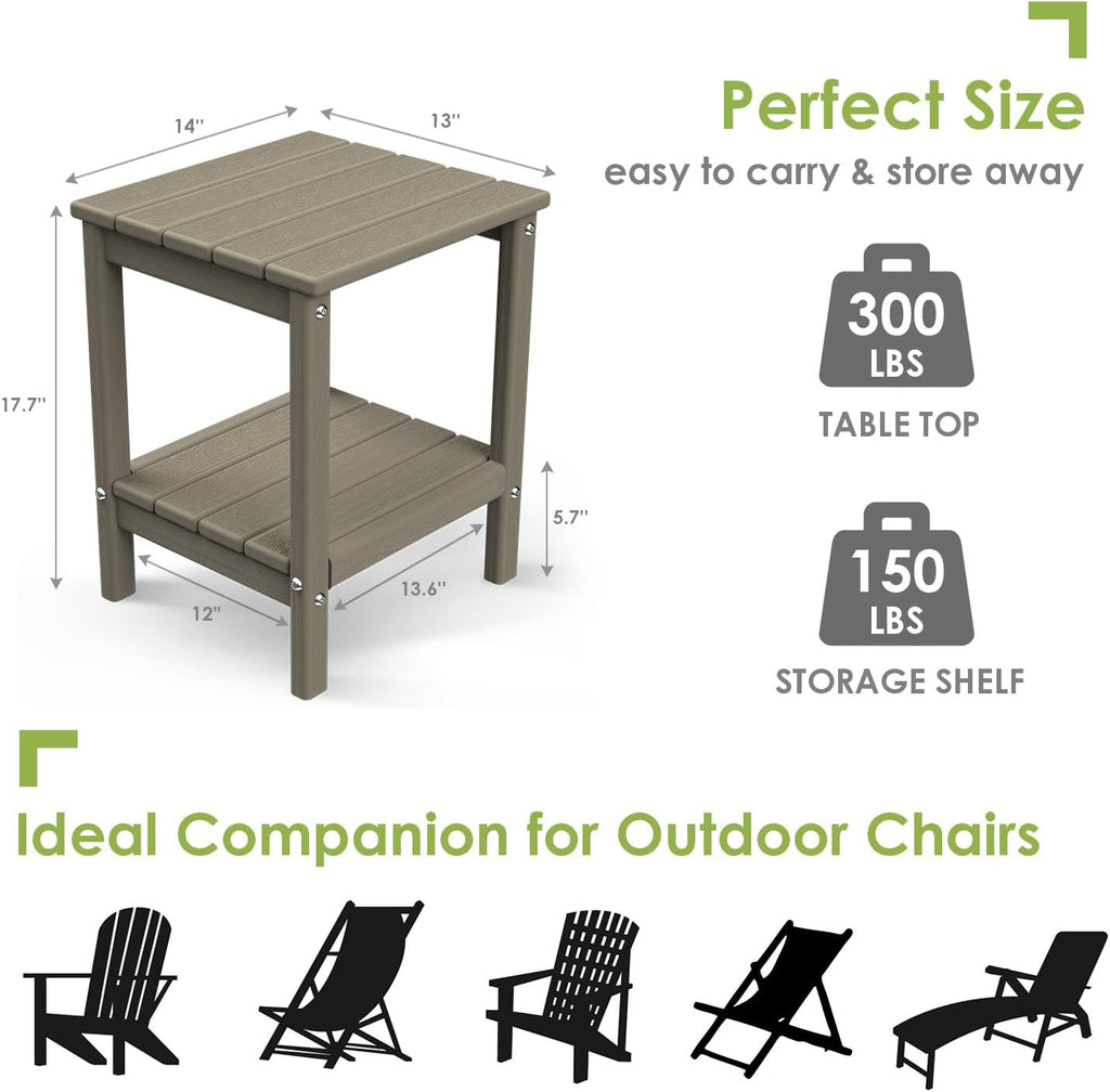 GREENVINES Outdoor Rocking Chairs | Set of 2 | Porch Rocker | HDPE Plastic | Black | Oversized Rockers | High Back | Big & Tall | Ladder Back | for Patio Outside Backyard Balcony Garden
