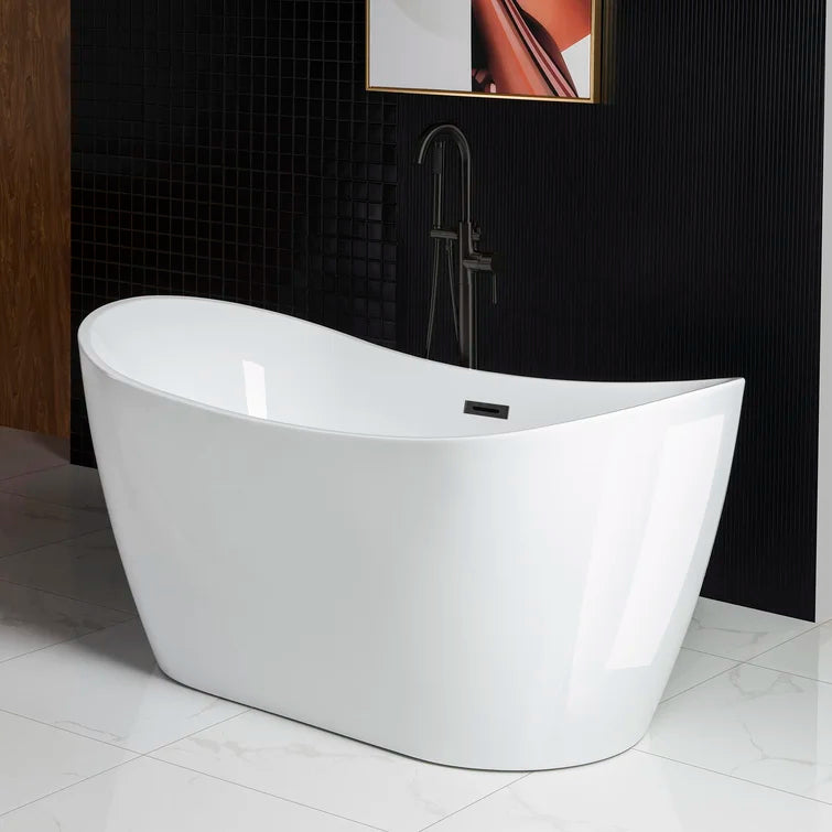 59" x 29" Freestanding Soaking Acrylic Bathtub