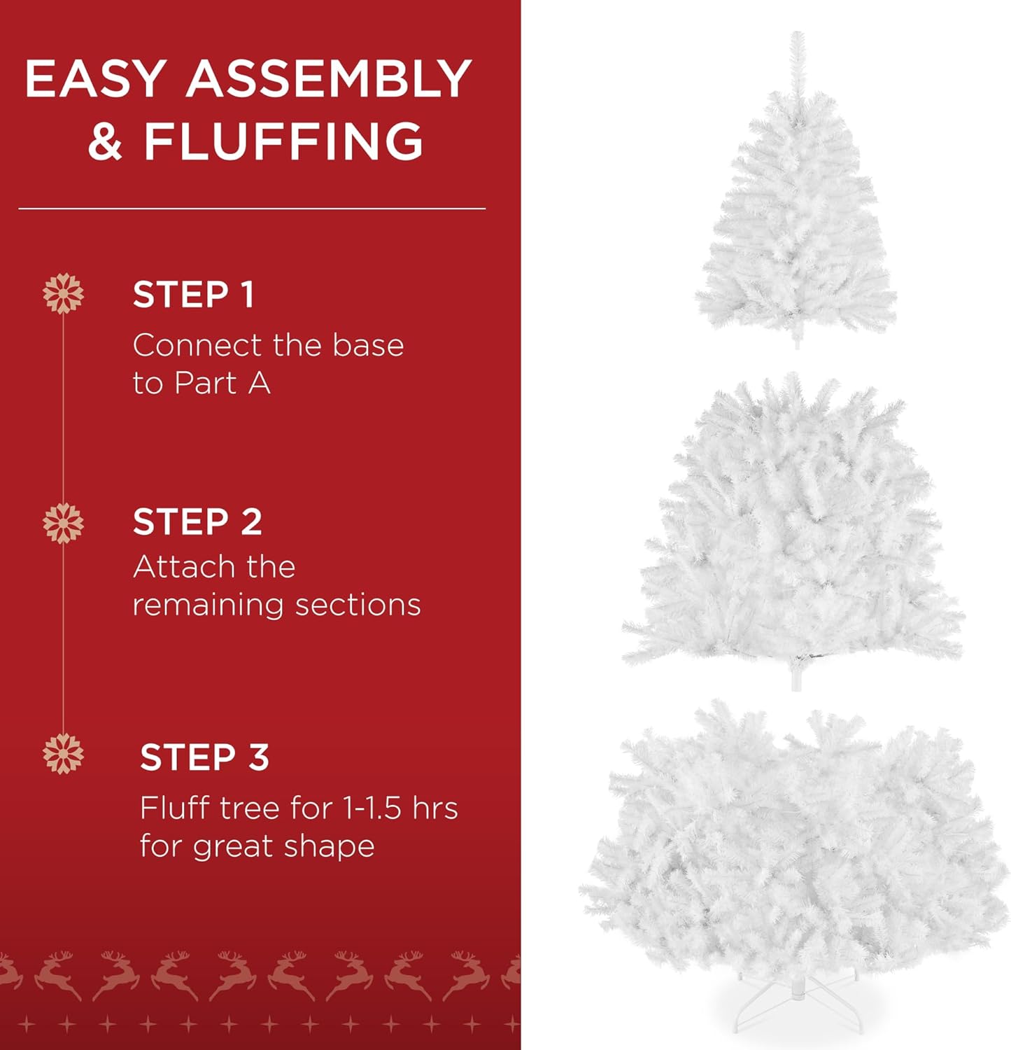 Best Choice Products Artificial Christmas Tree, 6ft Premium Pre-Lit Realistic Spruce Holiday Décor w/Dense Branches, Metal Base - Green Spruce