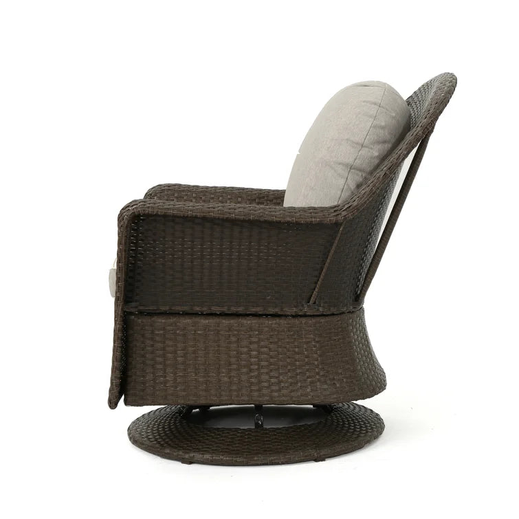 Beom Modern Outdoor Wicker Swivel Patio Chair with Cushions