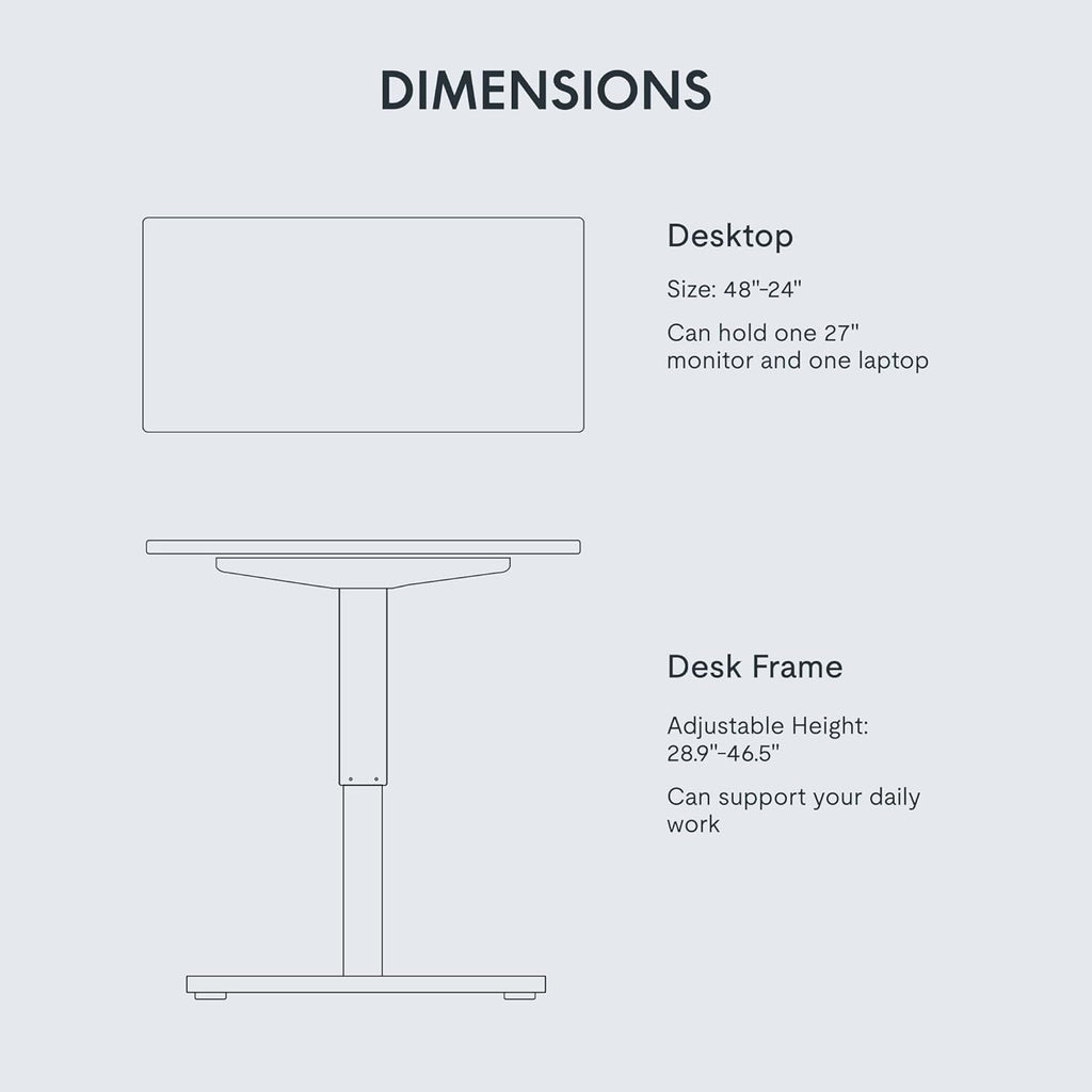 FLEXISPOT EN1 One-Piece Standing Desk 55 x 28 Inch Electric Adjustable Height Desk for Home Office and Computer Workstation (White Frame + 55" Maple Top, 2 Packages)