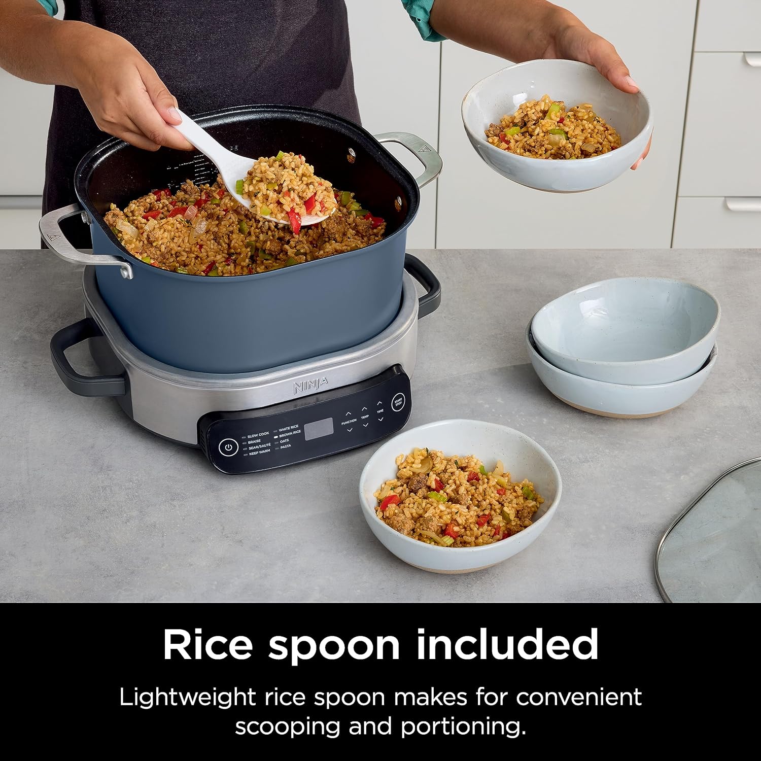 Ninja MC1010 Foodi PossibleCooker PLUS - Sous Vide & Proof 6-in-1 Multi-Cooker, with 8.5 Quarts, Slow Cooker, Dutch Oven & More, Glass Lid & Integrated Spoon, Nonstick, Oven Safe Pot to 500°F, Black