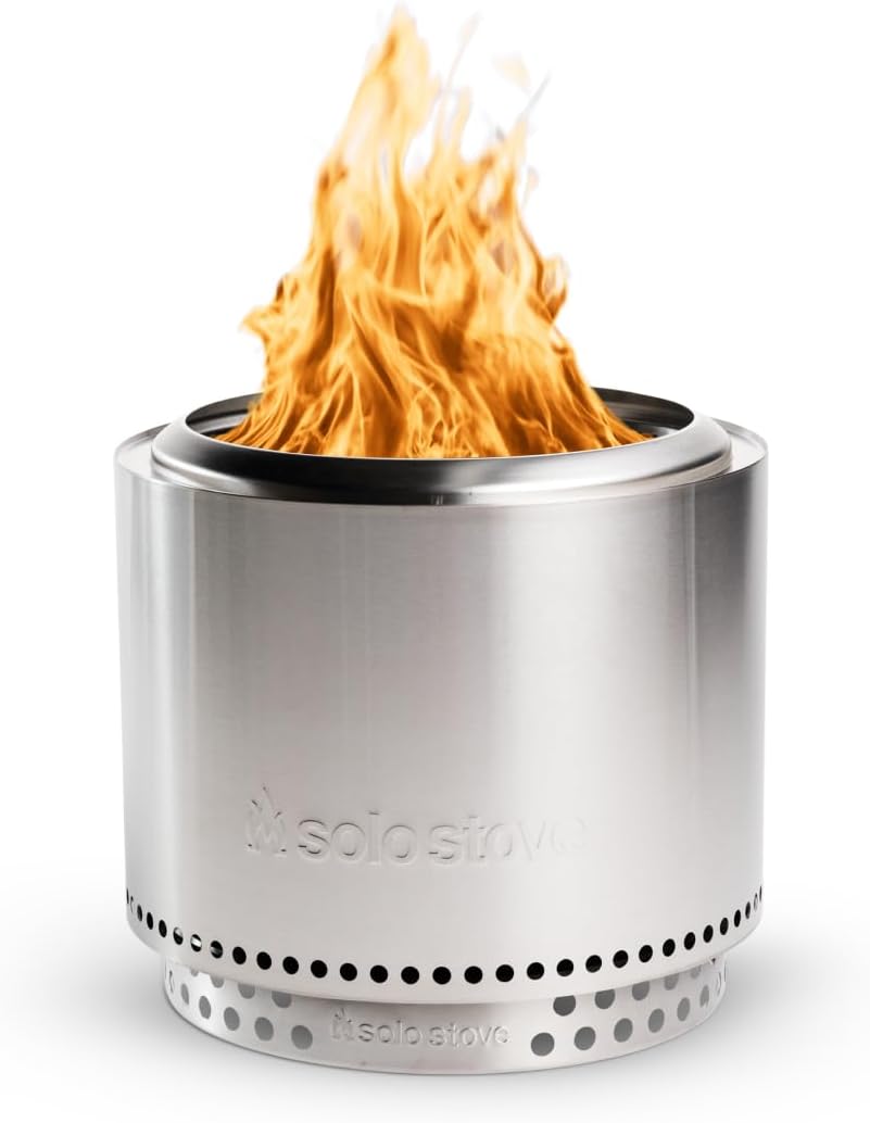 Solo Stove Bonfire 2.0 with Stand, 19.5 Inch Smokeless Fire Pit with Removable Ash Pan - Portable Outdoor Fire Pit - Stainless Steel Wood Burning Fireplace, Ideal for 4-6 People, 21.75 lbs, Water