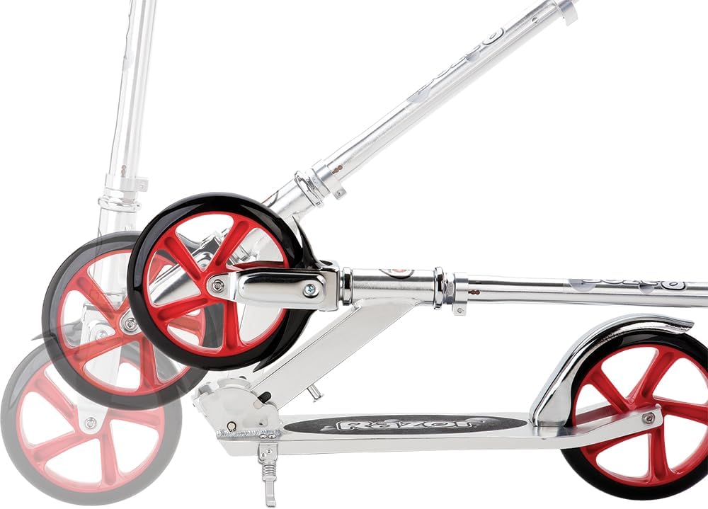 Razor A5 Lux Kick Scooter for Kids Ages 8+ - 8" Urethane Wheels, Anodized Finish Featuring Bold Colors and Graphics, for Riders up to 220 lbs