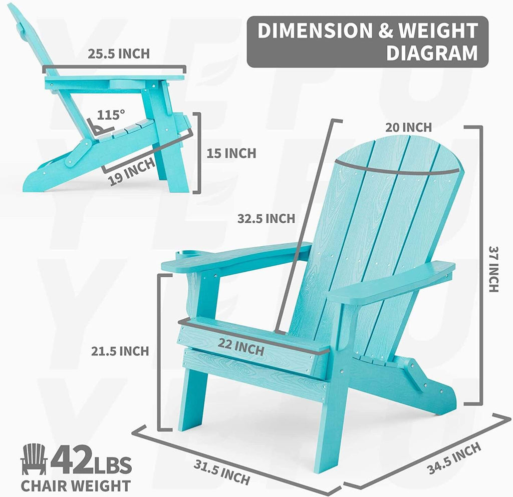 Weather Resistant Blue Recycled Plastic Outdoor Patio Chair (Set of 4)
