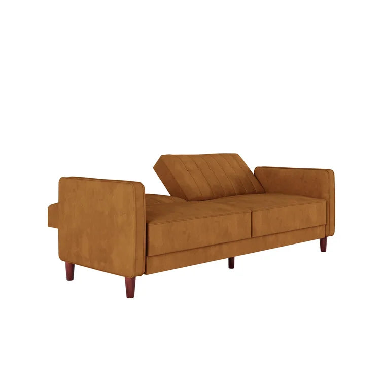 Perdue 81.5" Velvet Square Arm Convertible Sofa