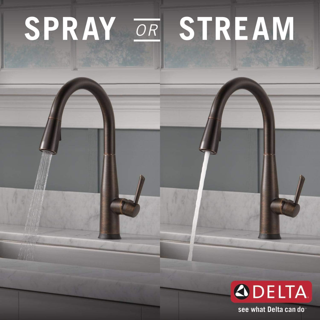 Delta Essa Touchless Kitchen Faucet with Touch Technology, Brushed Nickel Kitchen Sink Faucet with Pull Down Sprayer, Single Hole, Arctic Stainless 9113TL-AR-DST