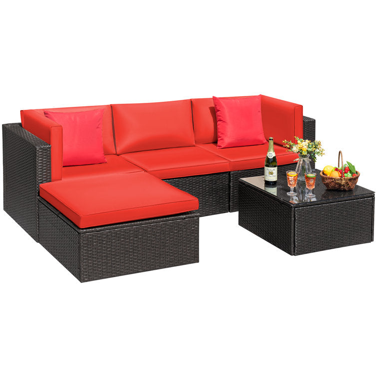 Huang 4 - Person Outdoor Seating Group with Cushions