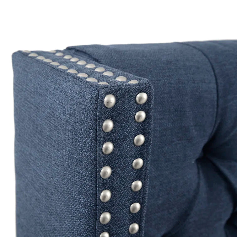 Tickhill Upholstered Wingback Button Tufted Headboard