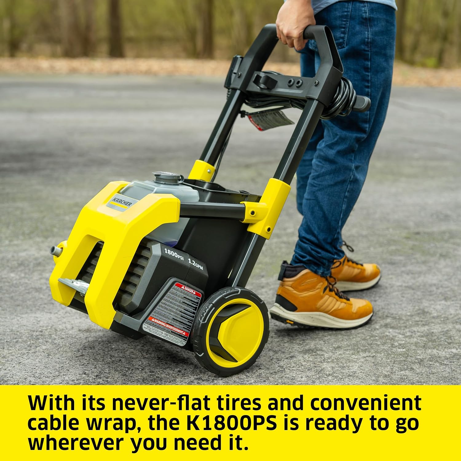 Electric Karcher Pressure Washer K1700, Max 2125 PSI, 3 Spray Nozzles, Detergent Tank, For Cars, Driveways, Siding, Patios, 1.46 max. GPM