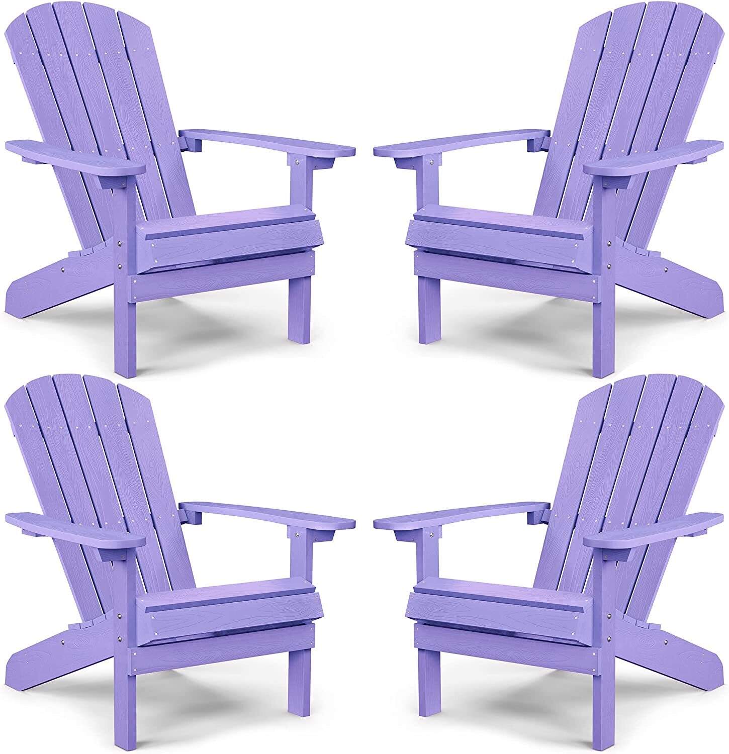 Weather Resistant Blue Recycled Plastic Outdoor Patio Chair (Set of 4)