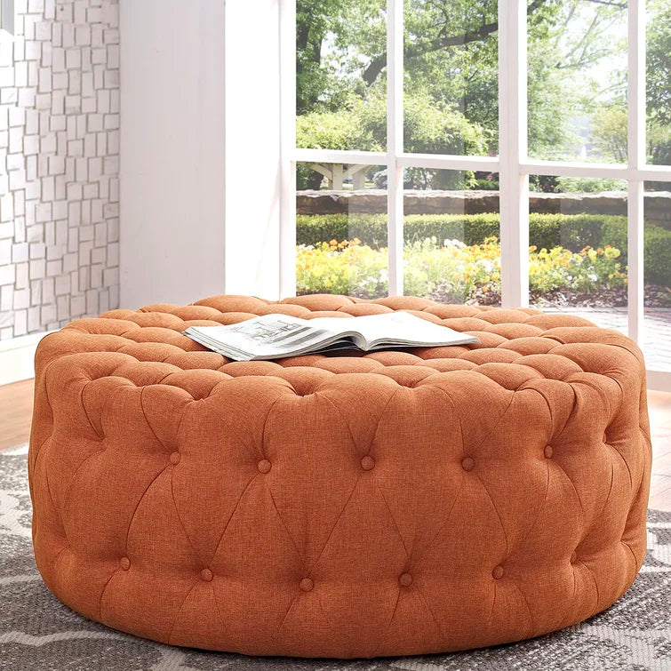 Modway Copper Grove Harrison Blue Amour Fabric Ottoman