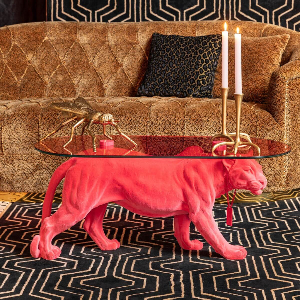 Figurine Glass Top Coffee Table