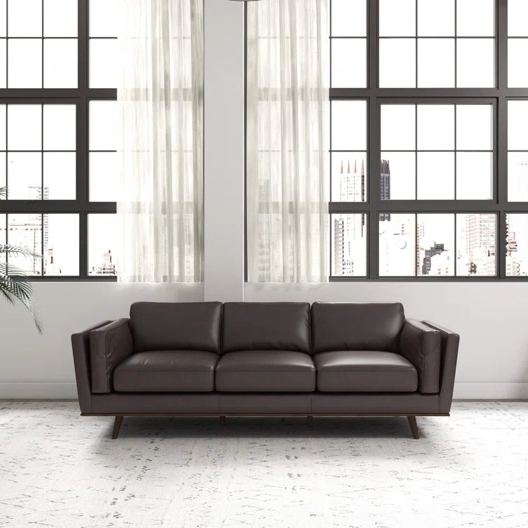 Rosanella 89'' Leather Sofa