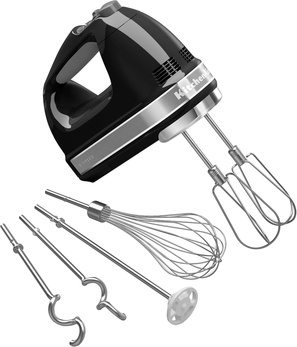 KitchenAid 9-Speed Hand Mixer with Turbo Beater II Accessories and 5 Cup Food Chopper - White