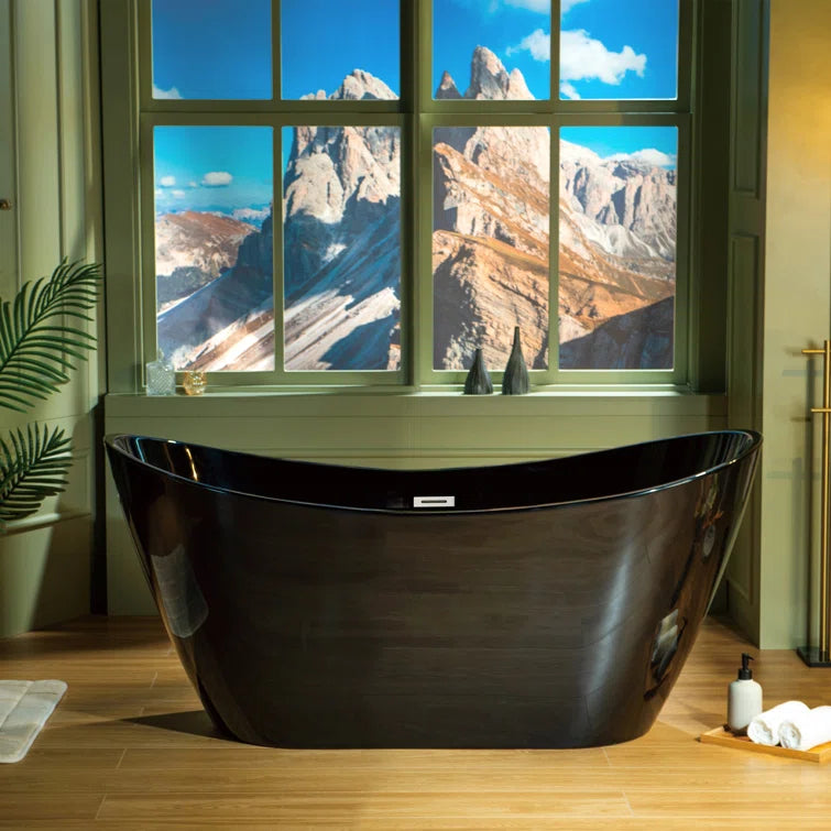 59" x 29" Freestanding Soaking Acrylic Bathtub