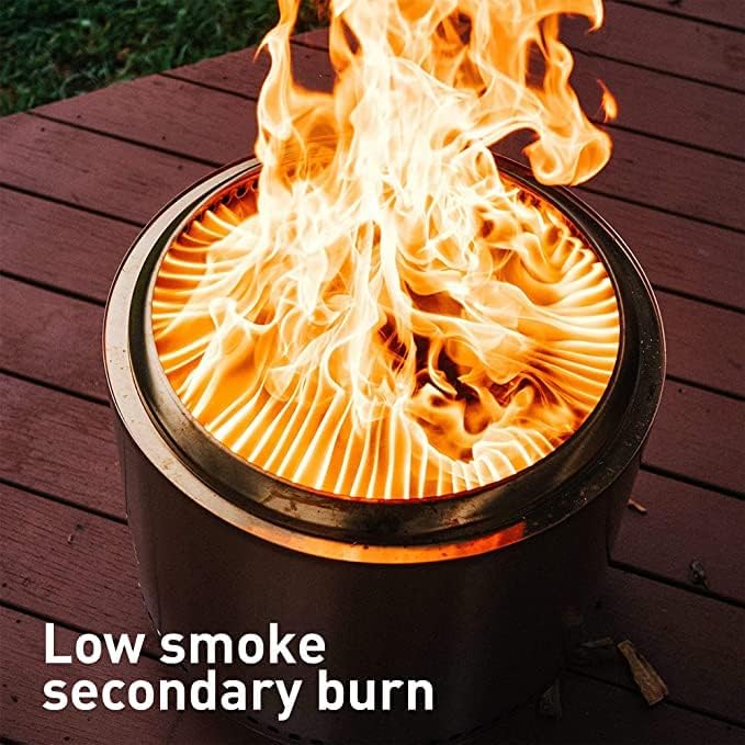 Solo Stove Bonfire 2.0 with Stand, 19.5 Inch Smokeless Fire Pit with Removable Ash Pan - Portable Outdoor Fire Pit - Stainless Steel Wood Burning Fireplace, Ideal for 4-6 People, 21.75 lbs, Water