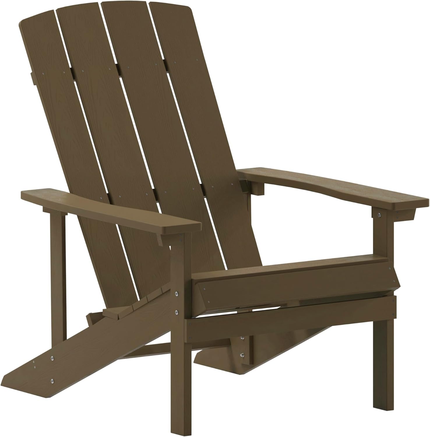Flash Furniture Charlestown Commercial Grade Indoor/Outdoor Adirondack Chair, Weather Resistant Durable Poly Resin Deck and Patio Seating, Green