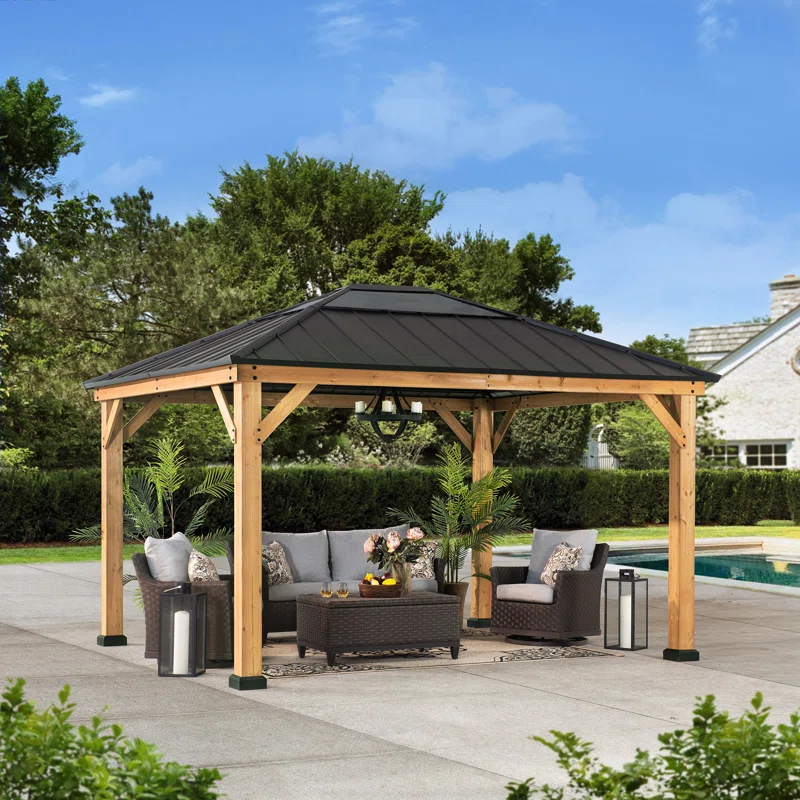 Sunjoy Solid Wood Patio Gazebo