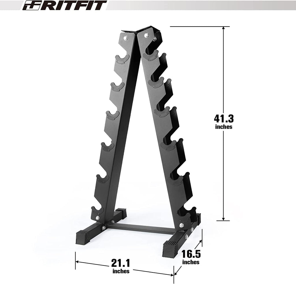 RITFIT 300/350/450/650/180/200/210 LB Rubber Hex Dumbbells Set with Optional Dumbbell Rack, Multi Weight Set to Choose, Ideal for Home Gym and Fitness