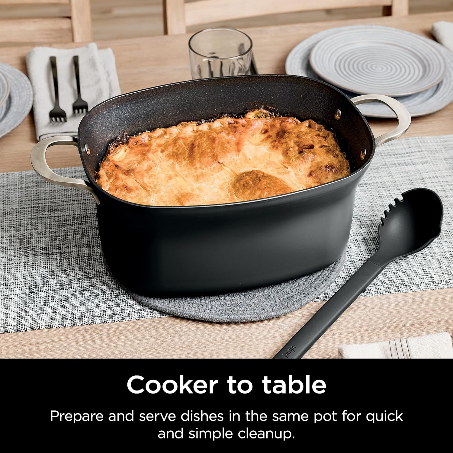 Ninja MC1101 Foodi Everyday Possible Cooker Pro, 8-in-1 Versatility, 6.5 QT, One-Pot Cooking, Replaces 10 Cooking Tools, Faster Cooking, Family-Sized Capacity, Adjustable Temp Control, Midnight Blue