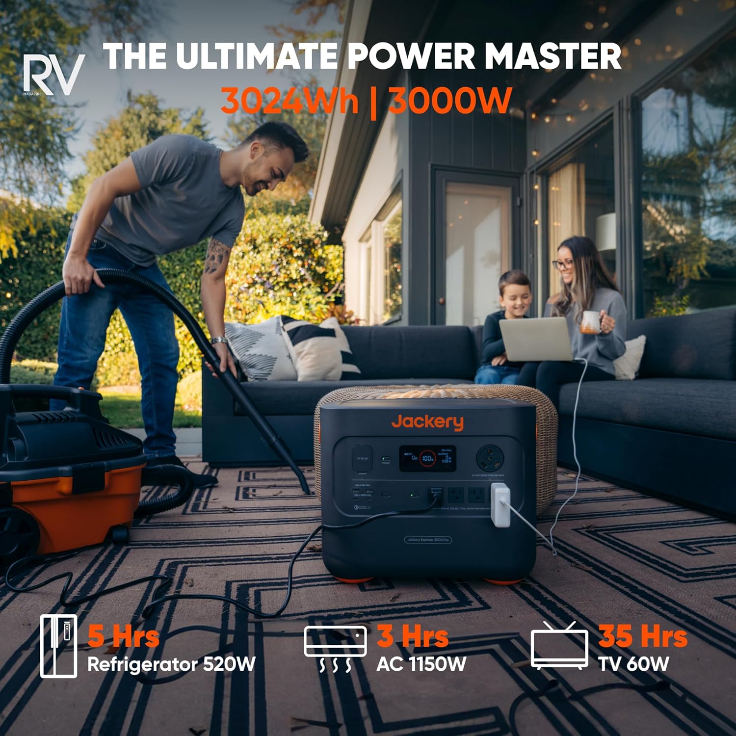 Jackery Explorer 3000 Pro Solar Generator + Manual Transfer Switch, 3024Wh 3000W Portable Power Station with 2 * 200W Solar Panels, up to 3kW Plug & Play Home Backup Power