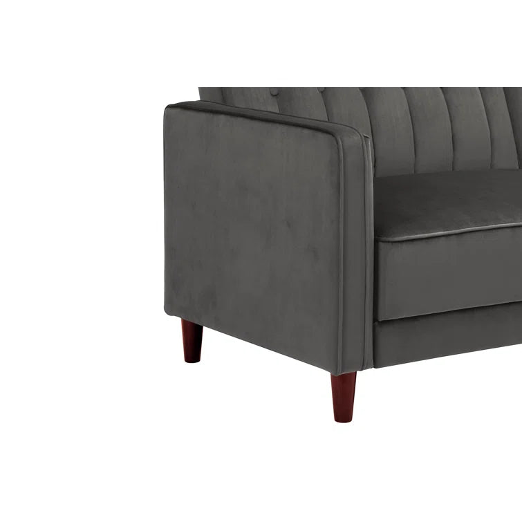 Perdue 81.5" Velvet Square Arm Convertible Sofa
