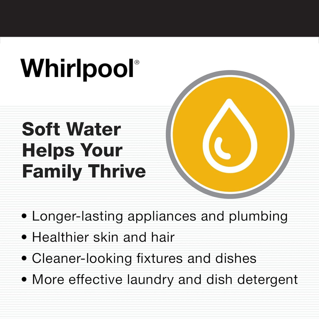 Whirlpool Hybrid Water Softener & Whole House Filtration System (WHESFC) | NSF Certified | Salt-Saving Tech | Removes Chlorine, Hard Water, and Contaminants