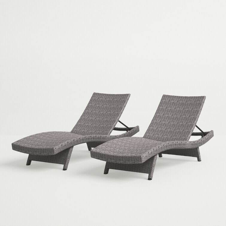 Breton Outdoor Wicker Chaise Lounge (Set of 2)