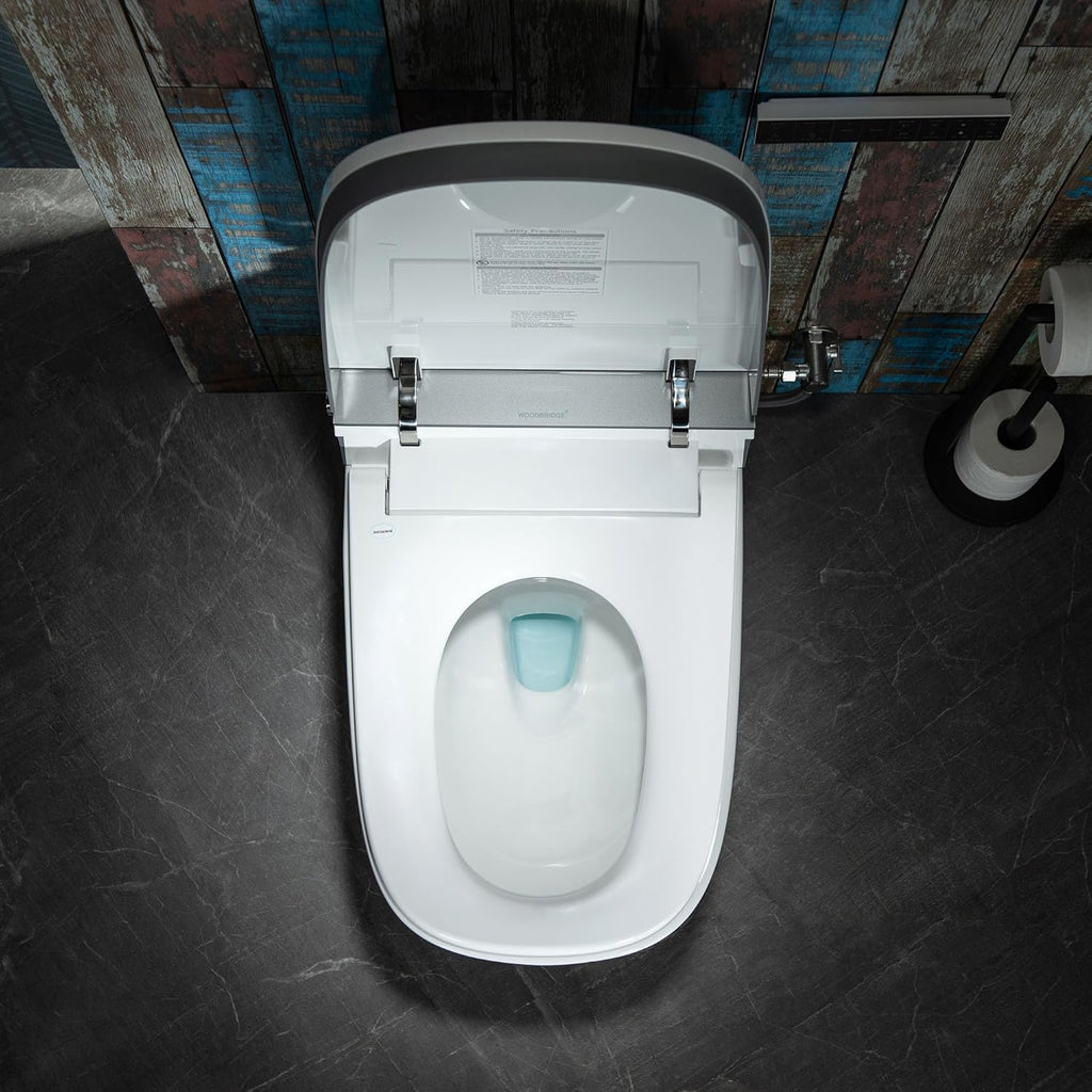 WOODBRIDGE Smart Bidet Toilet with 1000 Gram MaP Flush Score,Auto Open/Close,Foam Shield,Auto Flush,Foot Sensor,Movement Drying,Heated Seat,ADA Chair Height,One Piece Toilet with Tank Built in