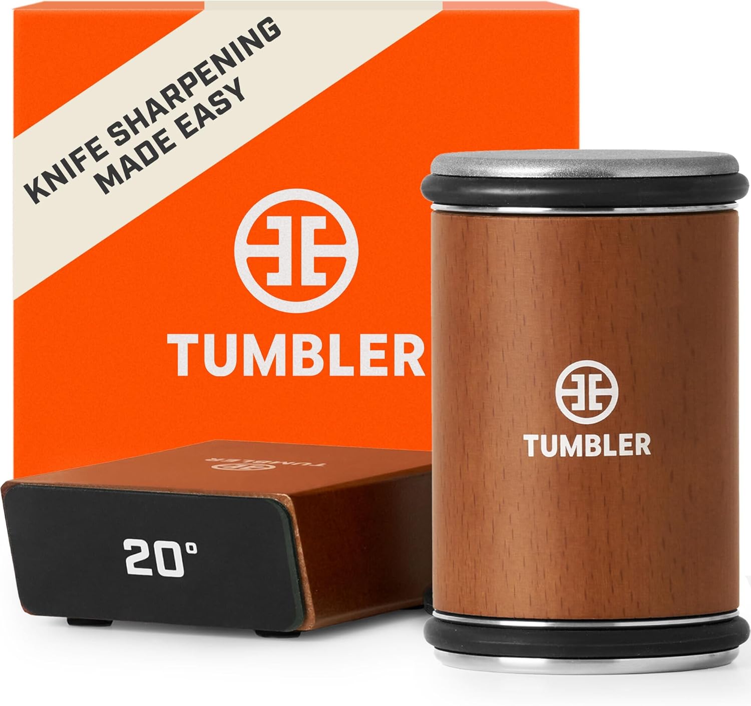 The Original Tumbler Rolling Knife Sharpener™ - Knife Sharpening Made Easy - Knife Sharpener Tool for Kitchen Knives - Knife Sharpener Kit Offers 15 & 20 Degree Sharpening - Kitchen Gadgets & Gifts