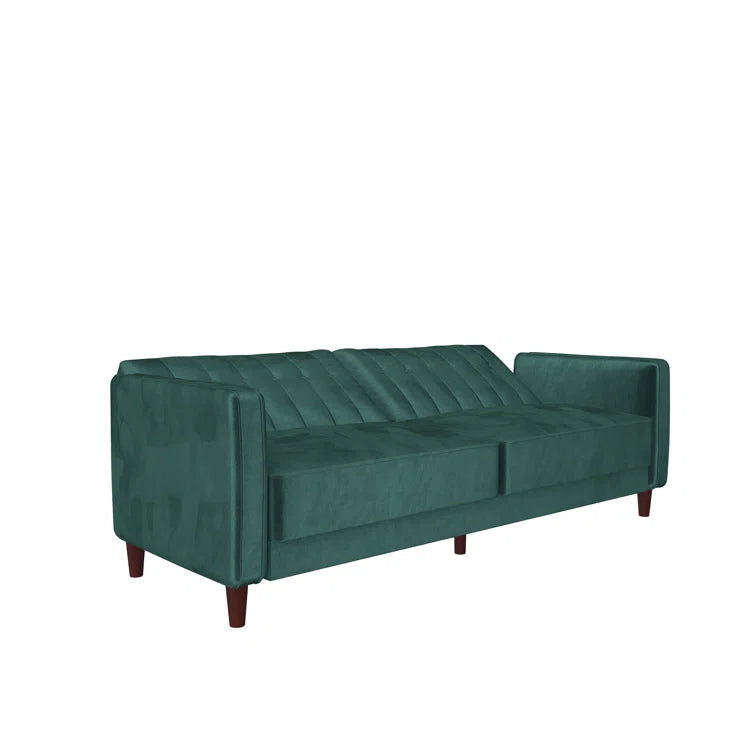 Perdue 81.5" Velvet Square Arm Convertible Sofa