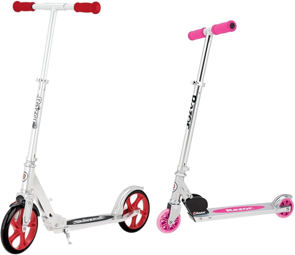 Razor A5 Lux Kick Scooter for Kids Ages 8+ - 8" Urethane Wheels, Anodized Finish Featuring Bold Colors and Graphics, for Riders up to 220 lbs