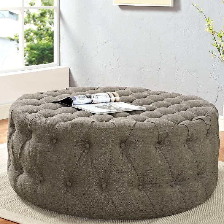 Modway Copper Grove Harrison Blue Amour Fabric Ottoman
