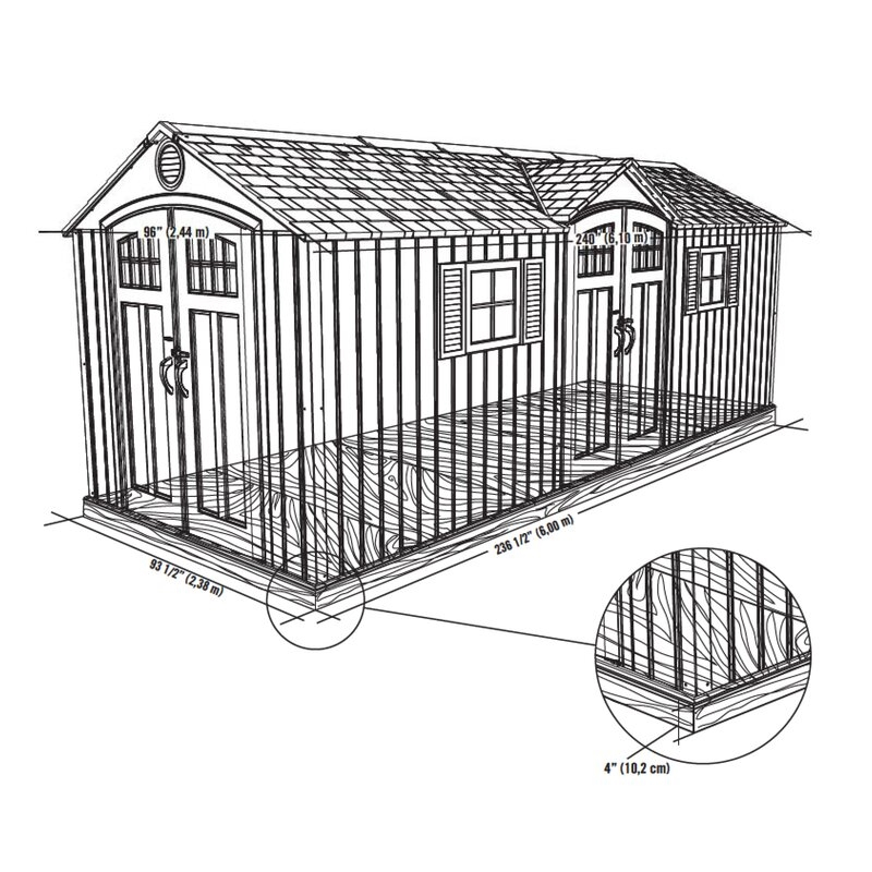 2024 NEW 20 ft. x 8 ft. High-Density Polyethylene (Plastic) Outdoor Storage Shed with Steel-Reinforced Construction
