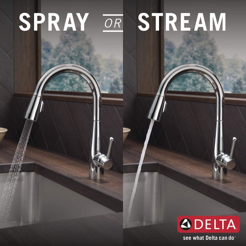 Delta Essa Touchless Kitchen Faucet with Touch Technology, Brushed Nickel Kitchen Sink Faucet with Pull Down Sprayer, Single Hole, Arctic Stainless 9113TL-AR-DST