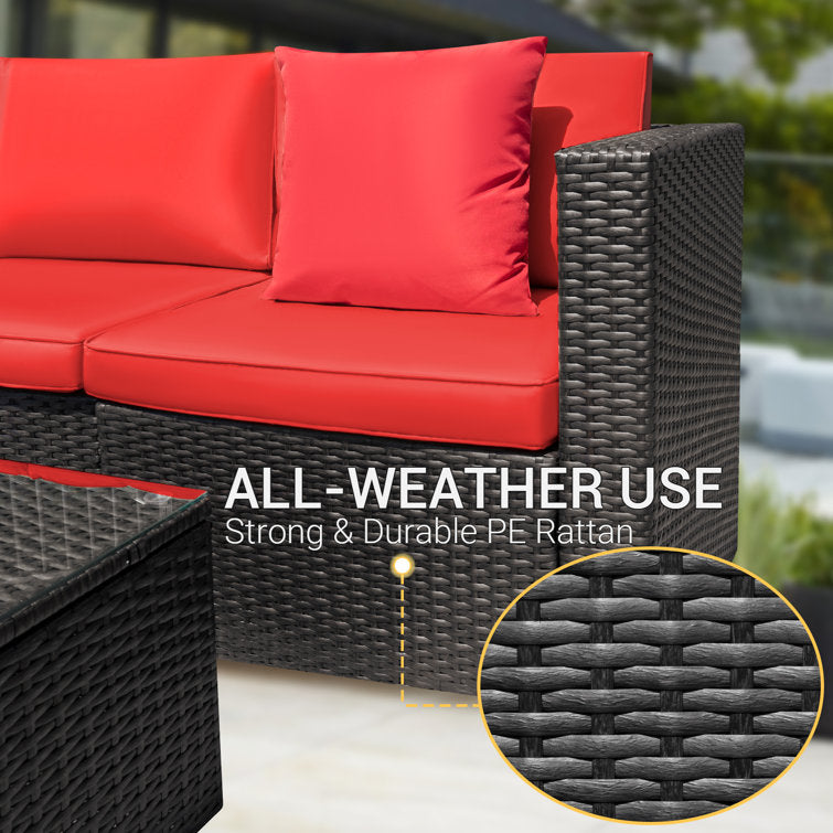 Huang 4 - Person Outdoor Seating Group with Cushions