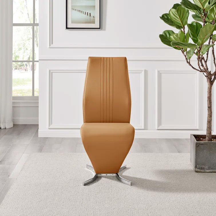 Wilhelm Faux Leather Chrome Feet 'Z' Leg Dining Chairs Modern Design