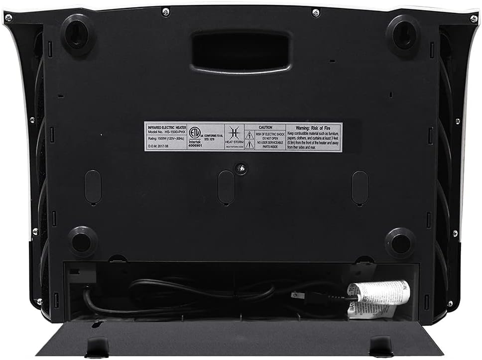 Heat Storm Phoenix HS-1500-PHX, Infrared Space Heater with Attachable Feet, Remote Control, Energy Efficient-750-1500 Watts, Gray Floor or Wall